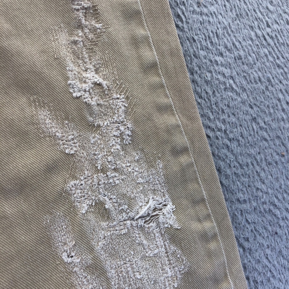 Alexander McQueen Jeans Womens 26 Beige Distressed Straight Leg Made In Italy - Picture 4 of 16